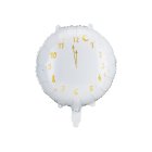 Nytårsklokke Folieballon Hvid
