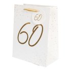 60 Års Gavepose Hvid/Guld
