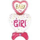 Baby Girl Hjerte Folieballon