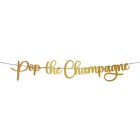 Pop the Champagne Bogstavbanner Guld