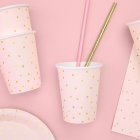 Guldprikket Papkrus Rosa