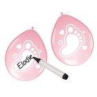 Skrivbare Lyserøde Baby Balloner