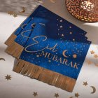 Eid Mubarak Servietter Marineblå/Guld