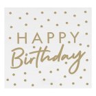 Happy Birthday Servietter Hvid/Guld