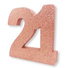 21 Års Bordpynt Glitter Rosaguld
