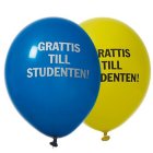 Grattis Till Studenten! Latexballoner Gul/Blå