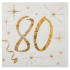 80 Års Servietter Guld