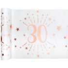 30 Års Bordløber Hvid/Rosaguld