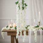 Kunstig Hortensia Blomsterranke Hvid