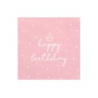 Happy Birthday Servietter Lyserød