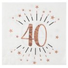 40 Års Konfetti Servietter Rosaguld
