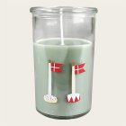 Lys I Glas Grøn Dannebrog