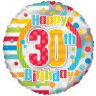 Rund Happy 30th Birthday Folieballon
