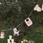 Babyshower Guirlande Lyserød/Guld