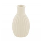Mini Stribet Keramikvase Cremehvid