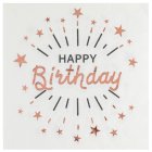 Happy Birthday Servietter Rosaguld