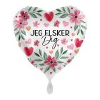 Jeg Elsker Dig Blomster Folieballon