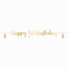 Happy 1st Birthday Guirlande Lyseblå