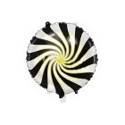 Rund Bolsje Folieballon Sort/Hvid