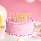 Happy Birthday Kagelys Glitter Guld