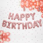 Happy Birthday Folieballoner Rosaguld