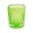 Mønstret Glas Lysestage Grøn