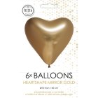 Hjerteformede Latexballoner Guld