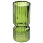 Rillet Glasvase Grøn
