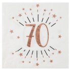 70 Års Konfetti Servietter Rosaguld