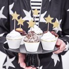 Stjerne Madpinde Glitter Guld