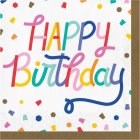 Konfetti Happy Birthday Servietter