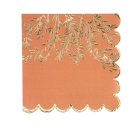 Bladgren Servietter Terracotta/Guld