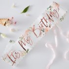 Blomstret It's My Birthday Skråbånd
