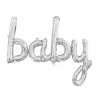 Stor Baby Folieballon Sølv