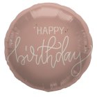 Happy Birthday Folieballon Crème Rose
