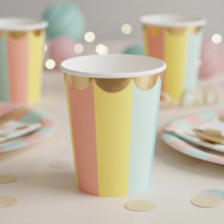 Pastel Mix Krus Guldkant