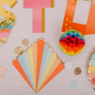 Pastel Mix Servietter Guldkant