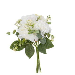 Kunstig Blomsterbuket Hvid/Grøn