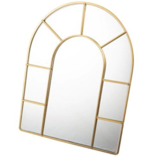 Bueformet Vinduespejl Glas Guld