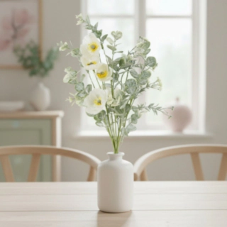 Eukalyptus & Hvide Blomster Buket