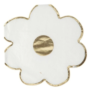 Marguerit Servietter Hvid/Guld