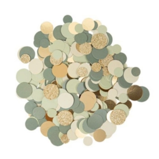 Rund Konfetti Oliven/Guld