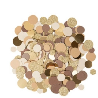 Rund Konfetti Camel/Guld