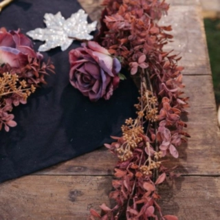 Rose Bladguirlande Pink