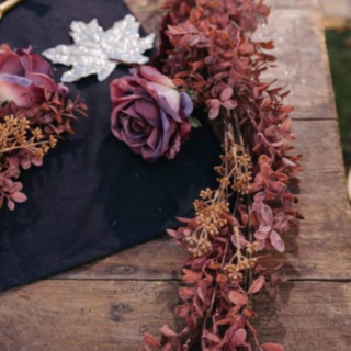 Rose Bladguirlande Pink