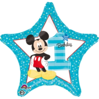 Mickey Mouse® 1 Års Fødselsdag Folieballon