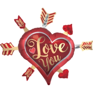 Hjerte Love You Pil Folieballon