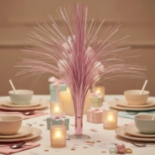 Metallisk Springvand Bordpynt Pink