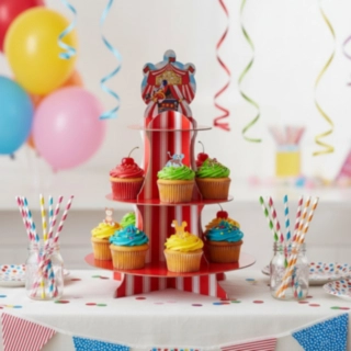 Cirkustelt Cupcake Kagestand