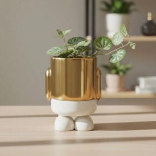 Mini Blomstervase Mr. Standy Guld Keramik